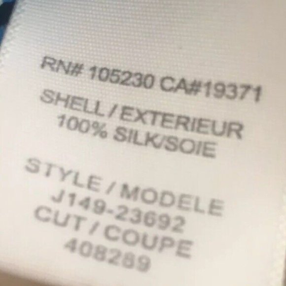 JOIE Silk Blue Blouse Tunic Turquoise Geometric Long Sleeves Top shirt Sz Small - Picture 6 of 7